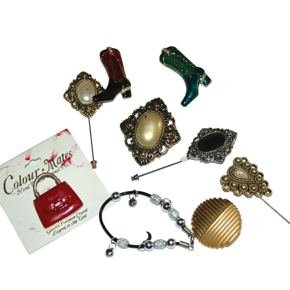 Jewelry Lot 9 Pendant Broach Fashion Assorted Pieces